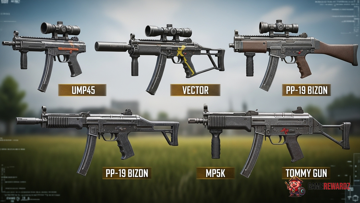 PUBG Mobile Best SMG Weapons